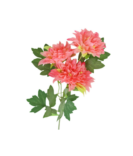 Pink Artificial Dahlia 3 Head 58cm