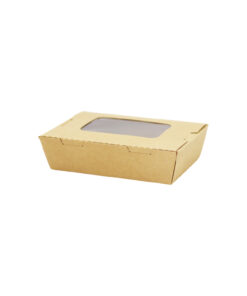 Kraft Paper Food Box with PET Window 500ml 6pk