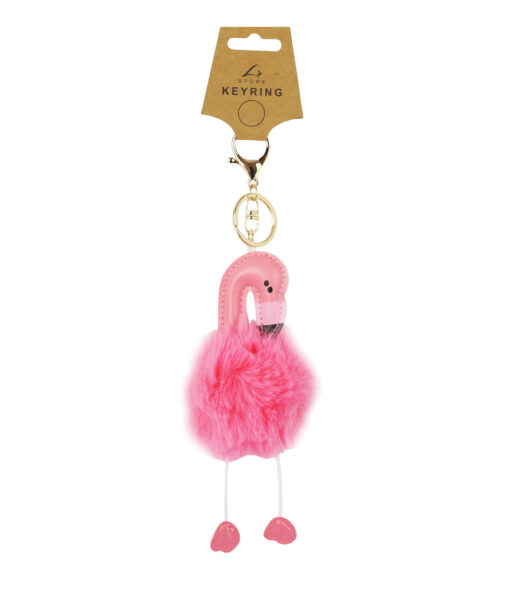 Pink Flemingo PomPom Keyring