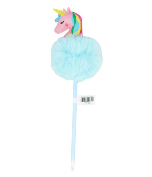 Blue Unicorn PomPom BallPoint Pen