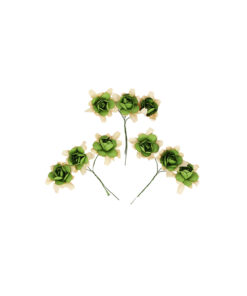 Green Artificial Craft Rose Flowers 9pc 4.5cm