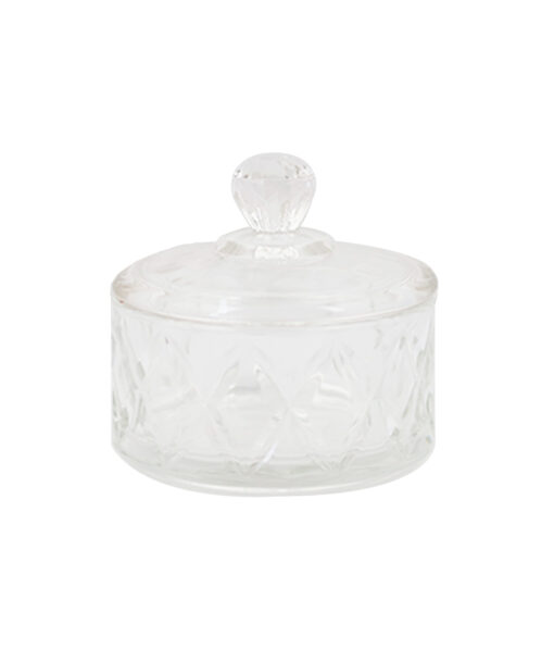 Clear Glasses Candle holder with Lid Height 100mm