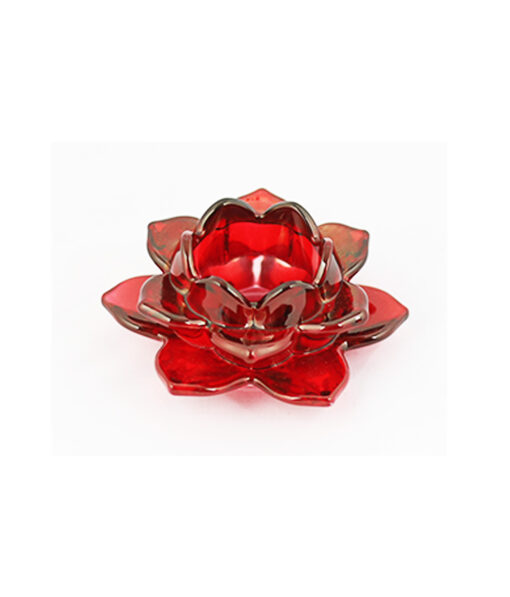 Red Lotus Glasses Candle Holder Height 53mm