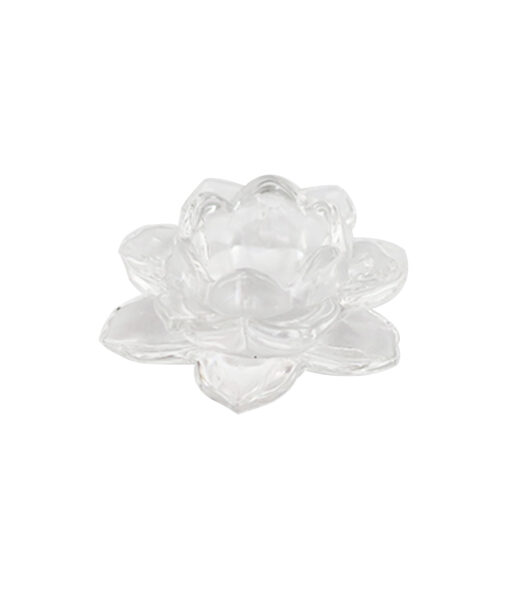 Lotus Clear Glasses Candle Holder Height 53mm