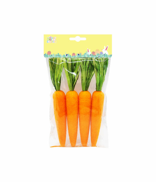 Easter Flocked Carrot 4pk