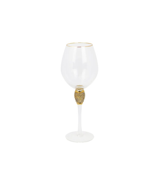 Gold Rim Wine Glass 26cm