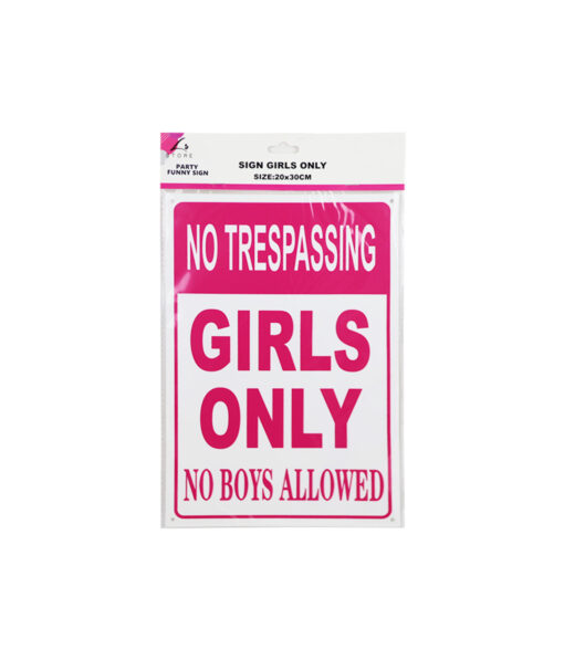 Girls Only Sign 20x30cm