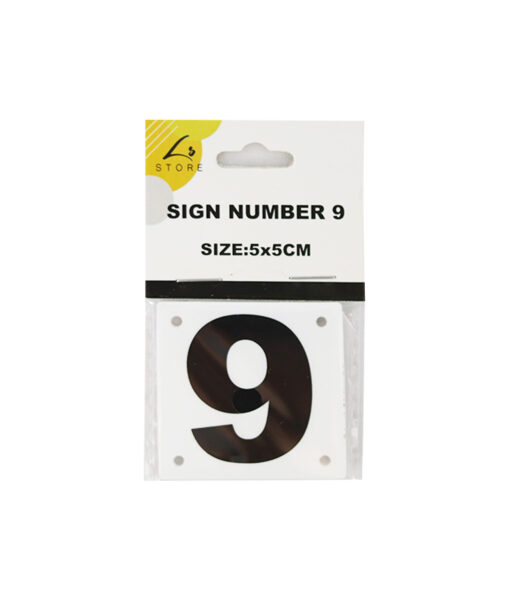 Number 9 Sign 5x5cm