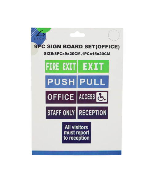 Office Sign Board Set 9pc