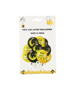 Golden Black Eid Latex Ballons 12inch 10pc