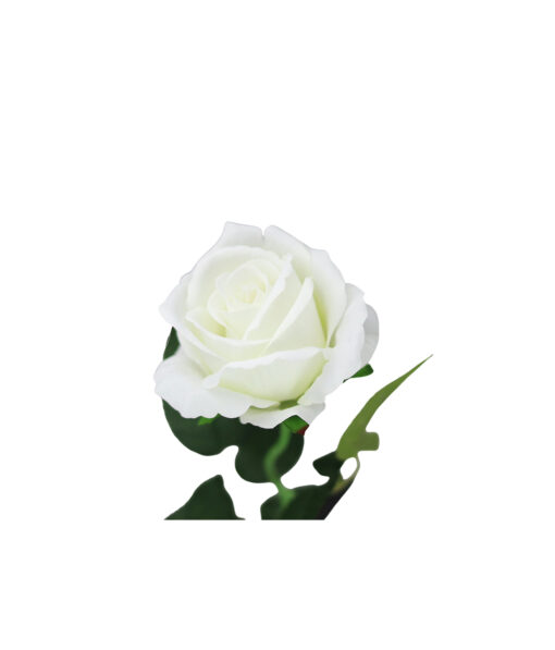 White Artificial Velvet Rose 1 Head 51cm