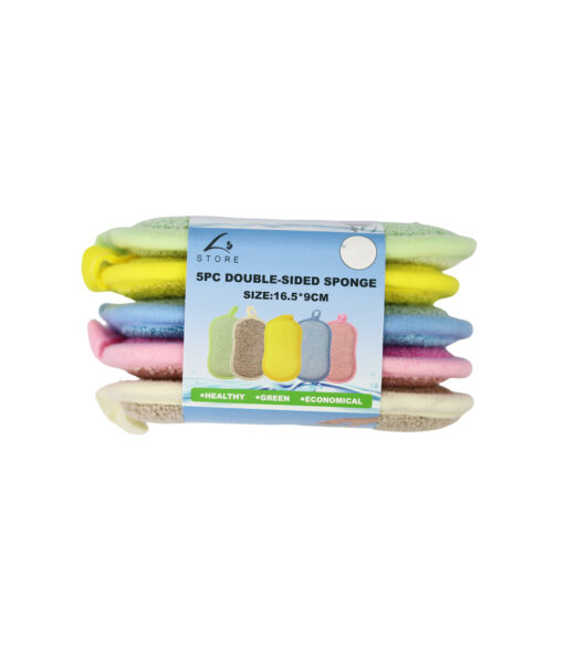 Double-Sided Sponge 5pc 16.5x9cm