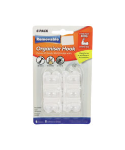 Clear Decorating Removable Organiser Hook 6pk