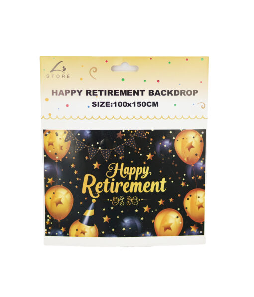 Happy Retirement Backdrop 100x50cm