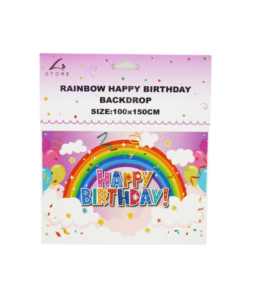 Rainbow Happy Birthday Backdrop 100x50cm