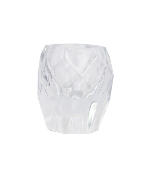 Clear Prismatic Glasses Candle Holder Height 80mm