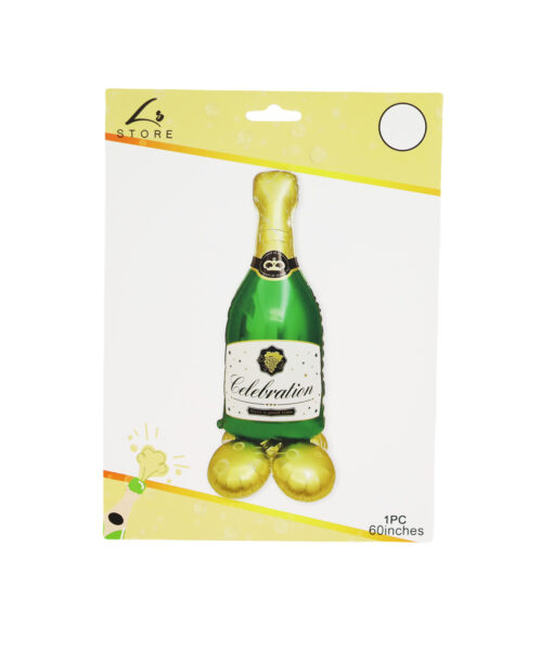 Green Wine Bottle with Base Foil Balloon 1pc 130x48x48cm