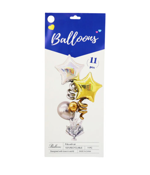 Star Foil Balloons Table Stand Kit 11pc